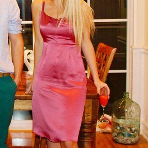 Reformation Pink Silk Slip Dress